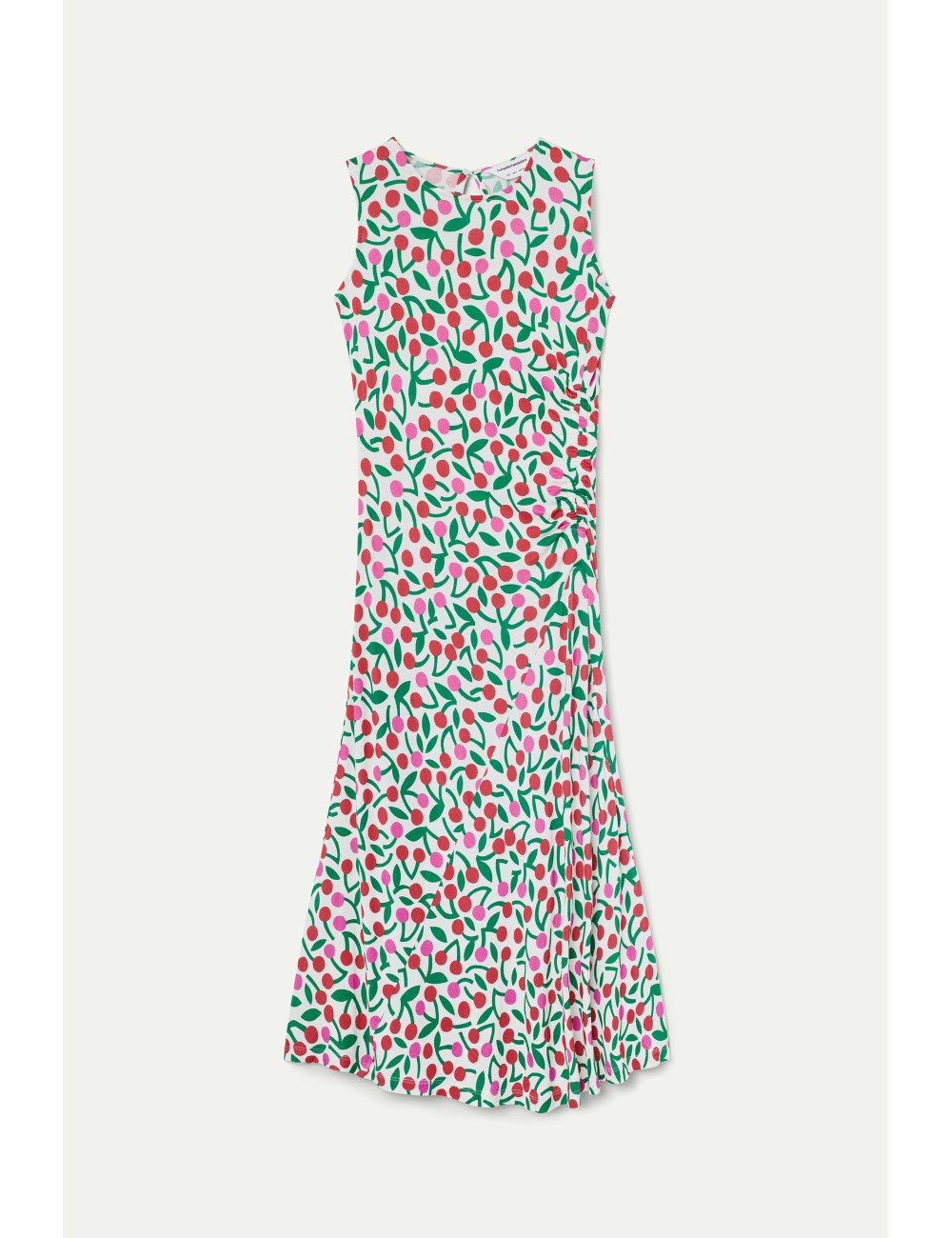 VESTIDO LARGO CON ESTAMPADO GUINDA