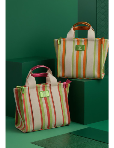 BOLSO TOTE TEJIDO LINEAS...