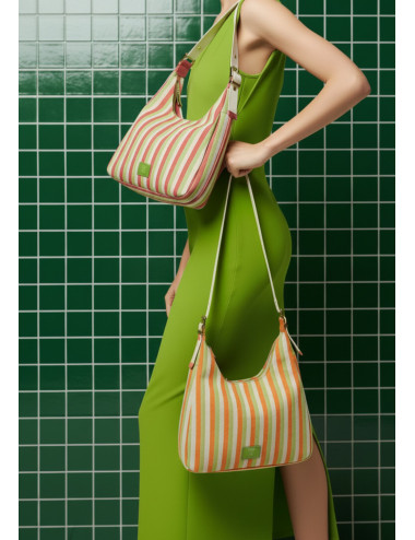 BOLSO HOBO TEJIDO LINEAS...