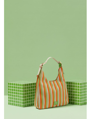 BOLSO HOBO TEJIDO LINEAS...