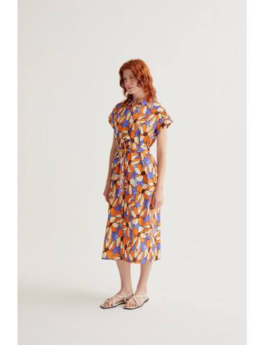 VESTIDO MIDI CON ESTAMPADO...