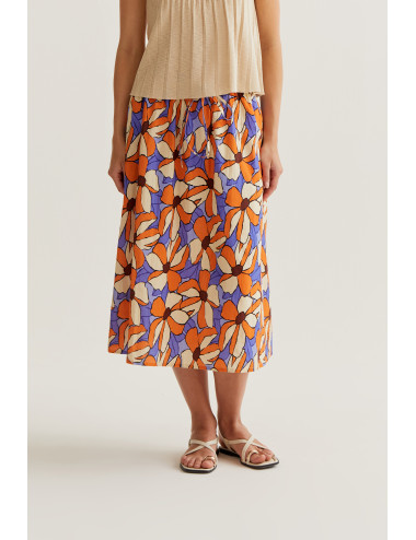 FALDA MIDI CON ESTAMPADO...