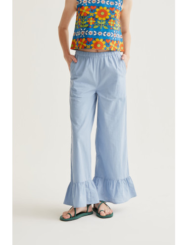 PANTALÓN 100% ALGODÓN AZUL