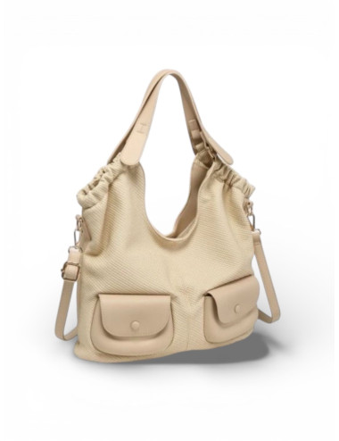 BOLSO MANO BOLSILLOS BEIGE