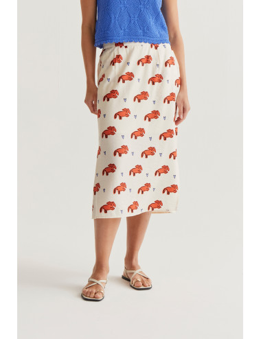 FALDA MIDI CON ESTAMPADO TOCHI