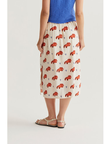 FALDA MIDI CON ESTAMPADO TOCHI