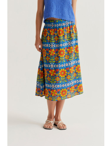 FALDA MIDI CON ESTAMPADO...