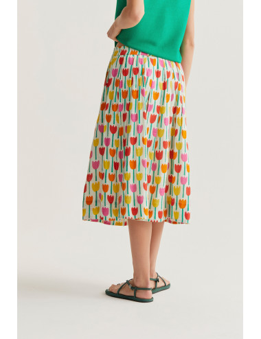 FALDA MIDI CON ESTAMPADO...