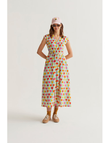 VESTIDO LARGO CON ESTAMPADO...