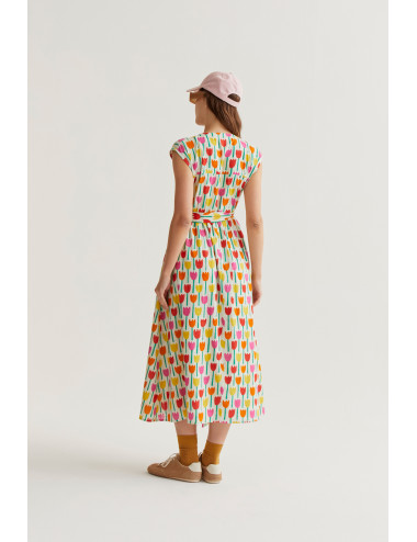 VESTIDO LARGO CON ESTAMPADO...