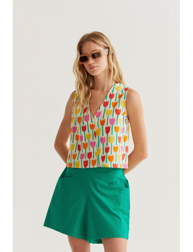 CHALECO CON ESTAMPADO TULIPA