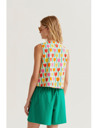 CHALECO CON ESTAMPADO TULIPA