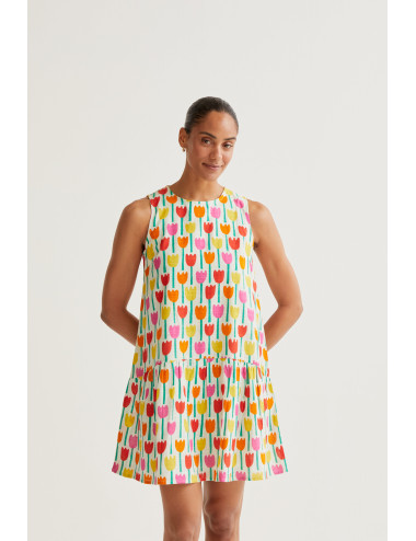 VESTIDO CORTO CON ESTAMPADO...