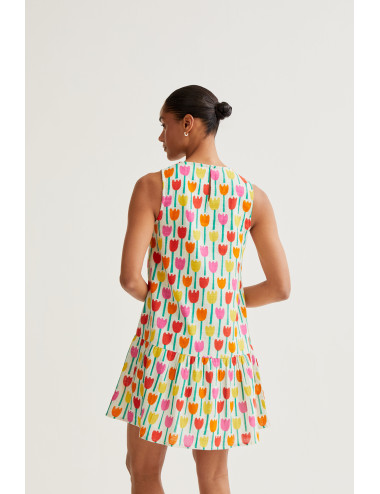 VESTIDO CORTO CON ESTAMPADO...