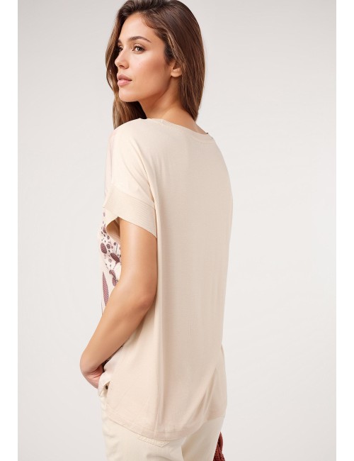 CAMISETA SUBLIMADA BOTÁNICA ROSA