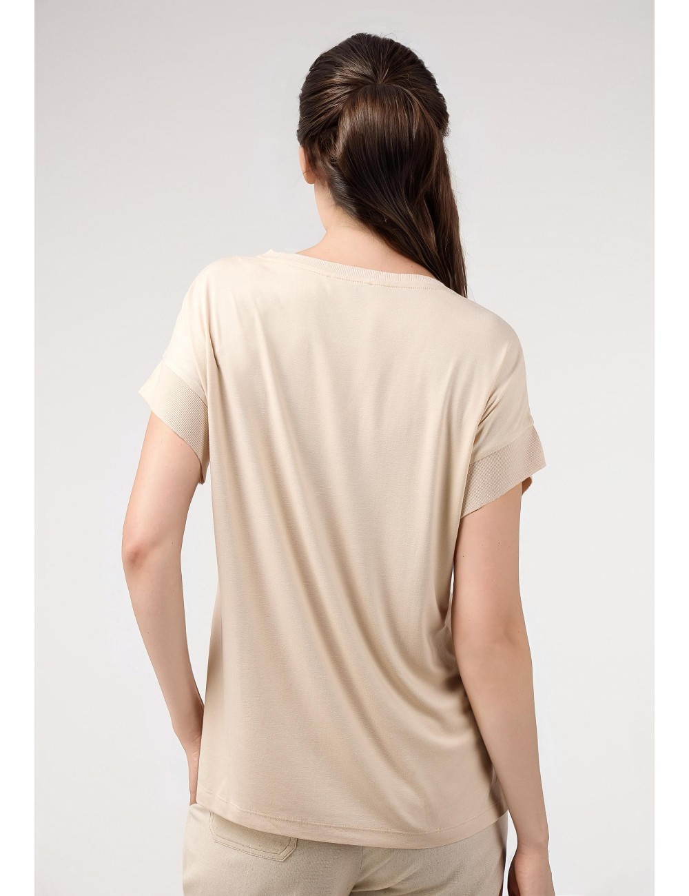 CAMISETA SUBLIMADA CÍRCULOS BEIGE