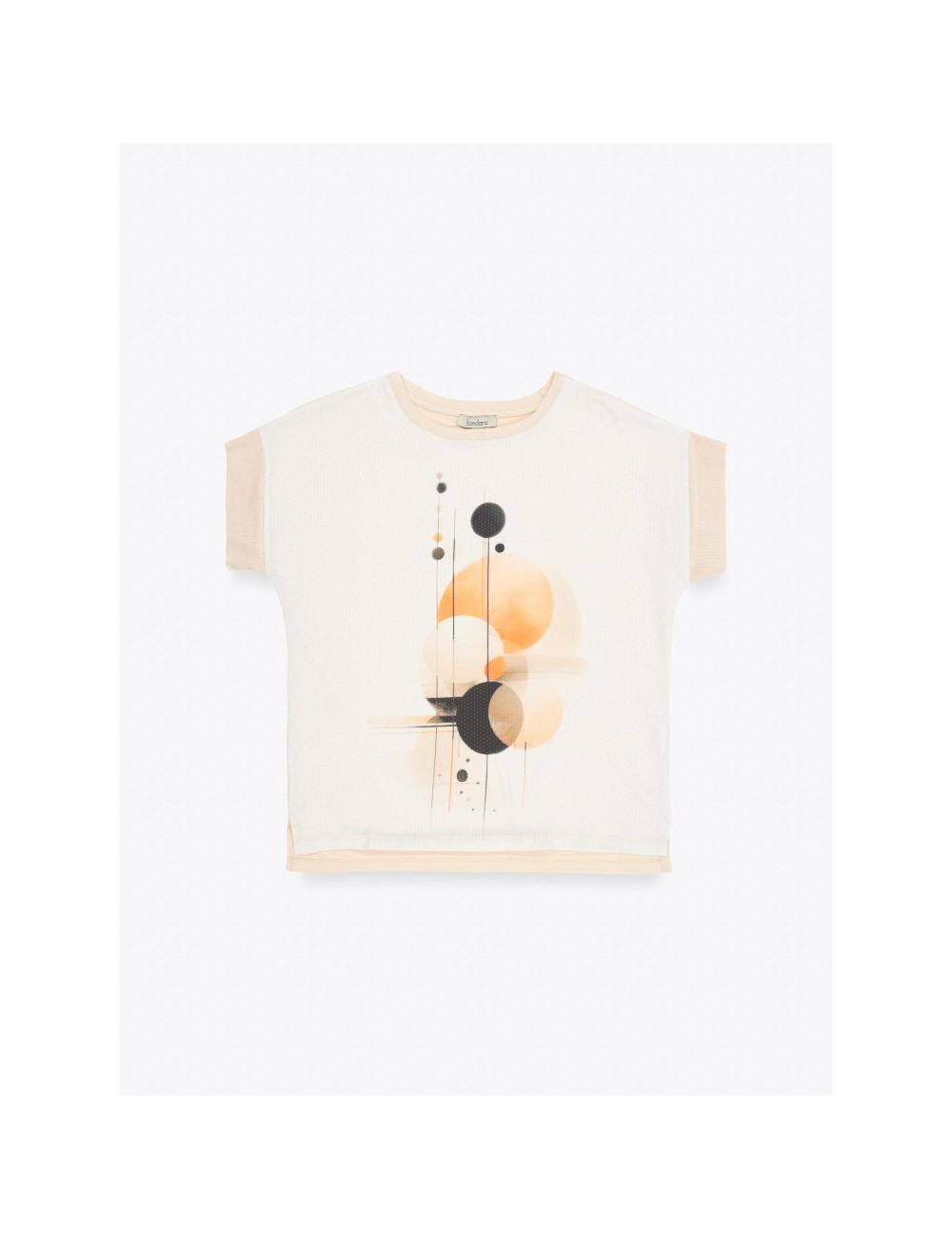 CAMISETA SUBLIMADA CÍRCULOS BEIGE