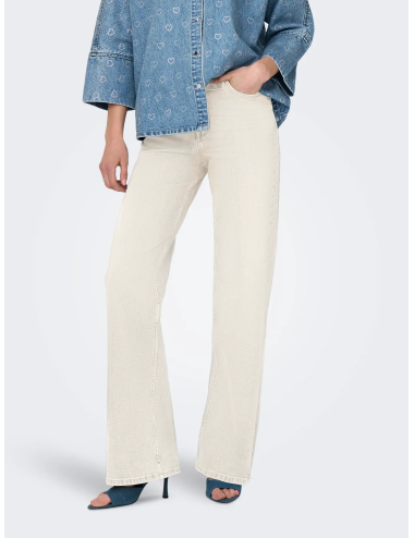 PANTALÓN WIDE DENIM BEIGE