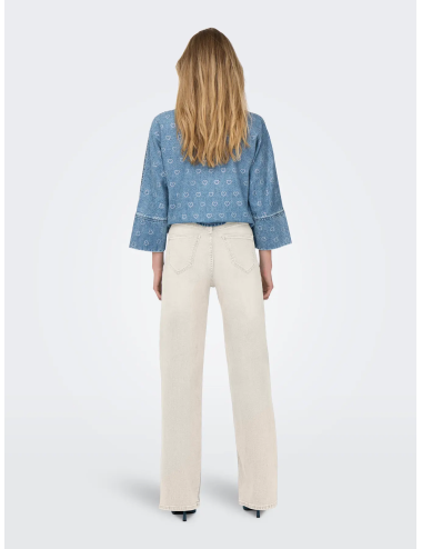 PANTALÓN WIDE DENIM BEIGE