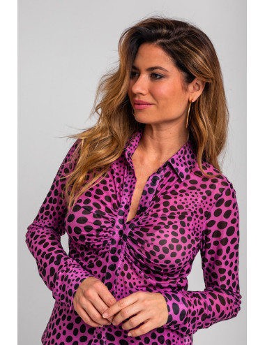 CAMISA TUL DRAPEADA ANIMAL...