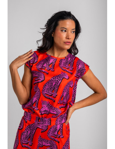 BLUSA SIN SISA NARANJA Y...