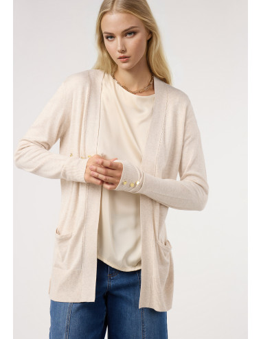 CÁRDIGAN BOLSILLOS BEIGE
