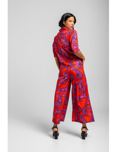 PANTALÓN FLUIDO NARANJA Y...