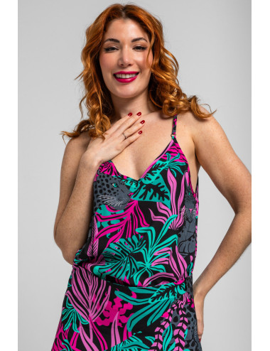 BLUSA LENCERA DE HOJAS Y...