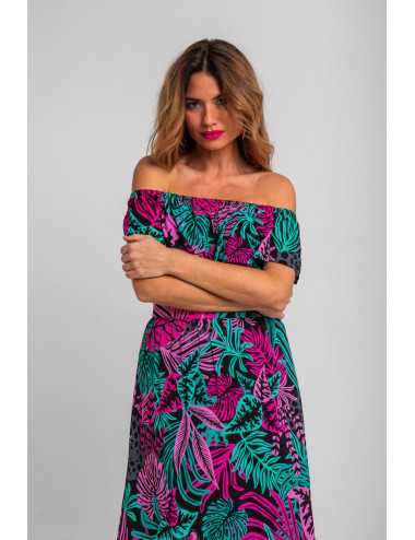 BLUSA VOLANTE DE HOJAS Y...