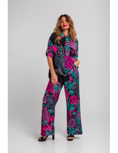 PANTALÓN SASTRE DE HOJAS Y...