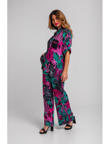 PANTALÓN SASTRE DE HOJAS Y...