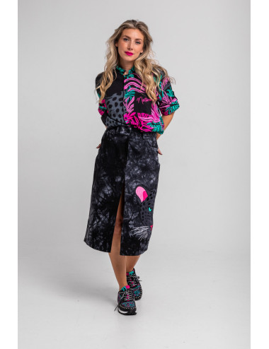 FALDA MIDI JENAS TIE DY CON...