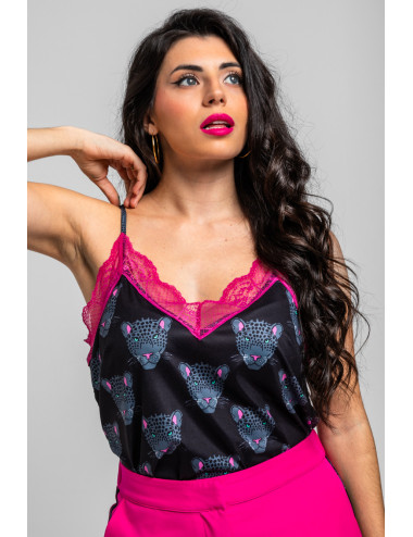 BLUSA LENCERA NEGRA CON...