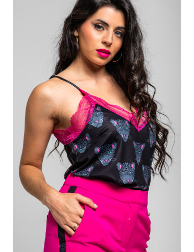 BLUSA LENCERA NEGRA CON...