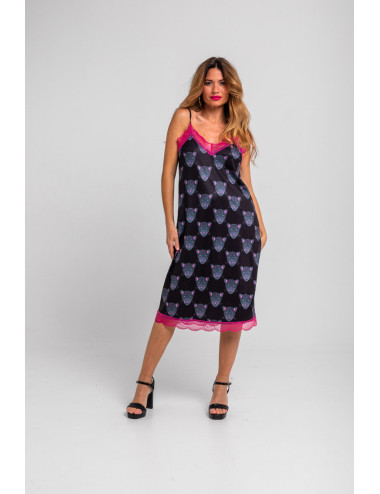 VESTIDO LENCERO CON ENCAJE...