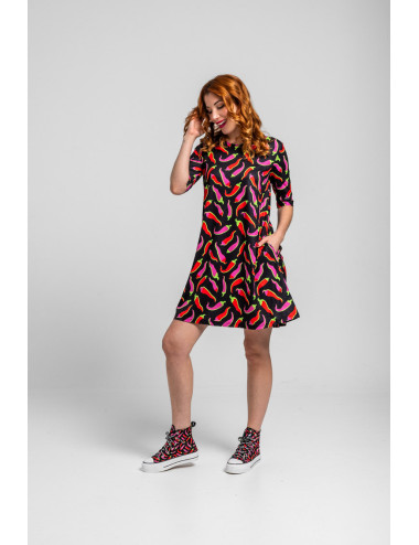 VESTIDO CORETE A NEGRO CON...