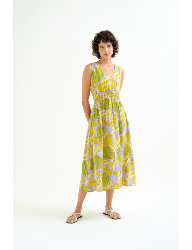 VESTIDO MIDI CON ESTAMPADO...