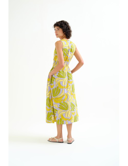 VESTIDO MIDI CON ESTAMPADO GUINEO