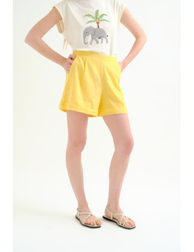 SHORTS 100% ALGODÓN AMARILLO