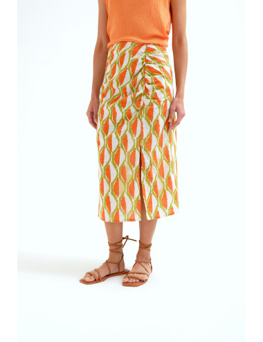 FALDA MIDI CON ESTAMPADO ALOE