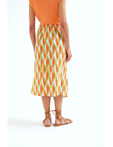 FALDA MIDI CON ESTAMPADO ALOE