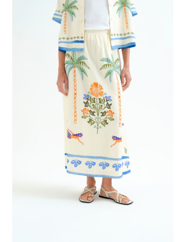 FALDA LARGA CON ESTAMPADO...