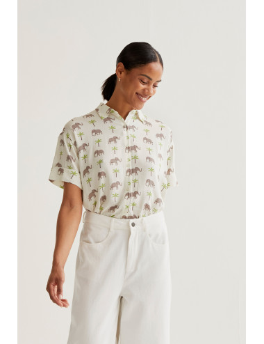 CAMISA CON ESTAMPADO ELEFANTE
