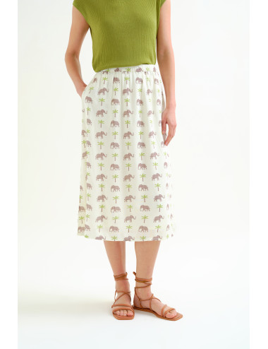 FALDA CON ESTAMPADO ELEFANTE