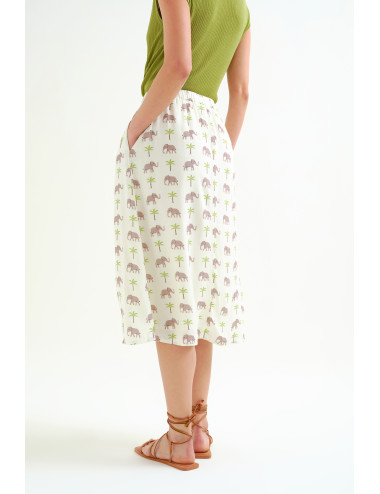 FALDA CON ESTAMPADO ELEFANTE