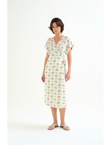 VESTIDO MIDI CON ESTAMPADO...