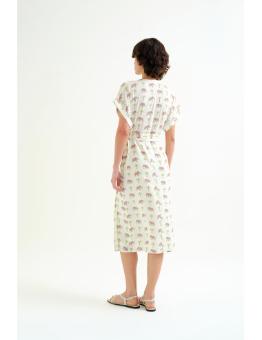 VESTIDO MIDI CON ESTAMPADO...