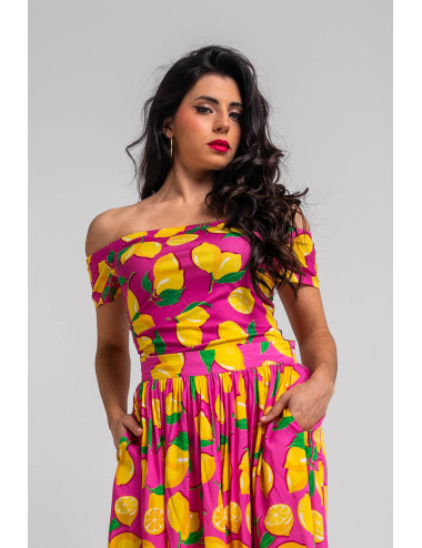 TOP BARDOT ROSA DE LIMONES