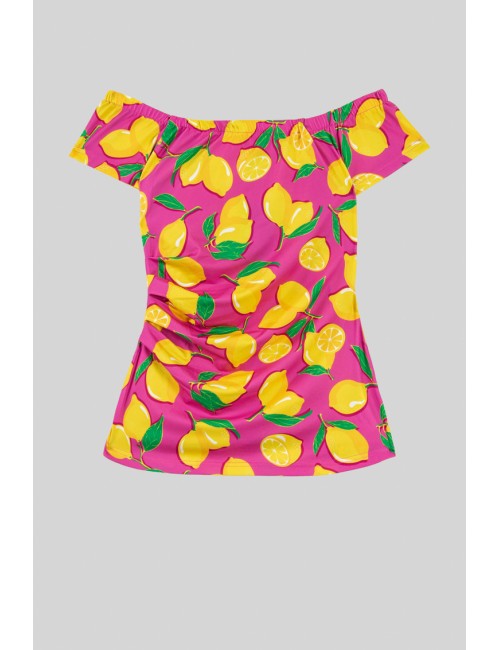TOP BARDOT ROSA DE LIMONES