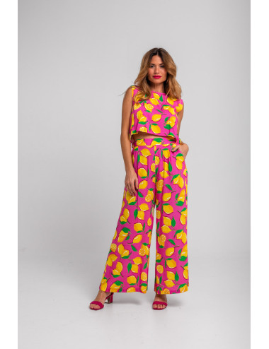 PANTALÓN FLUIDO ROSA DE...